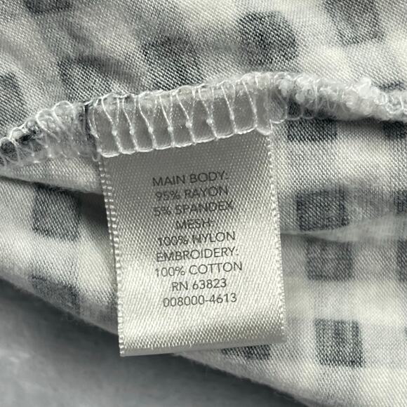 CJ Banks Tank Top Womens 1X Black White Gingham Mesh Embroidered Lace Overlay - Picture 12 of 16